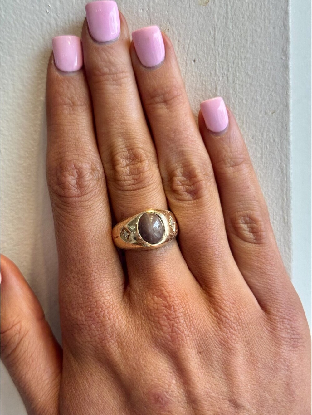 14K YELLOW GOLD RING WITH TIGER EYE